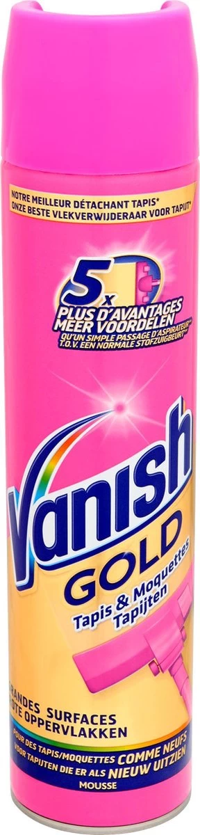 Vanish Gold Mousse Voor Tapijt Vlekkenverwijderaar - 600 Ml 1 Vanish Gold Mousse Voor Tapijt Vlekkenverwijderaar - 600 Ml