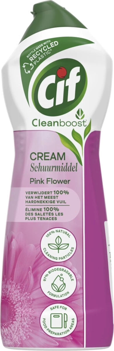 Cif CleanBoost Cream Pink Schuurmiddel - 8 X 750 Ml - Voordeelverpakking 7 Cif CleanBoost Cream Pink Schuurmiddel - 8 X 750 Ml - Voordeelverpakking - Afbeelding 7