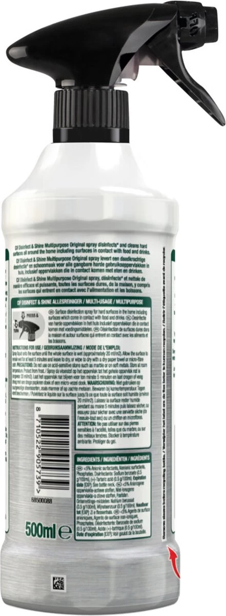 Cif Disinfect & Shine Original Desinfectie Spray - 6 X 500 Ml - Voordeelverpakking 2 Cif Disinfect & Shine Original Desinfectie Spray - 6 X 500 Ml - Voordeelverpakking - Afbeelding 2