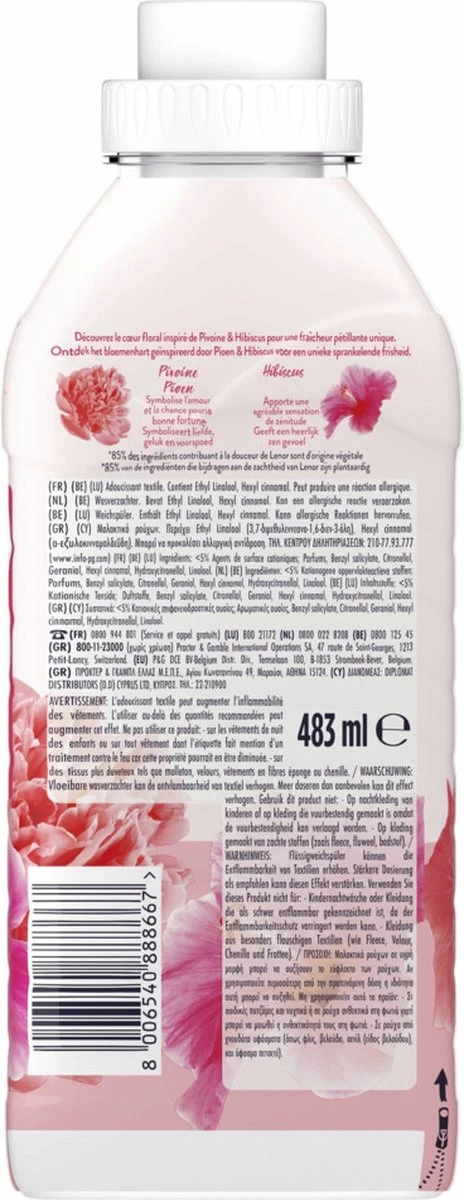 Lenor Pioenroos En Hibiscus Wasverzachter - 8 X 23 Wasbeurten - Voordeelverpakking 3 Lenor Pioenroos En Hibiscus Wasverzachter - 8 X 23 Wasbeurten - Voordeelverpakking - Afbeelding 3