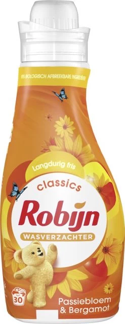 Robijn Classics Passiebloem & Bergamot Wasverzachter - 4 X 30 Wasbeurten - Voordeelverpakking -Huishoud Verkoop 464x1200 3