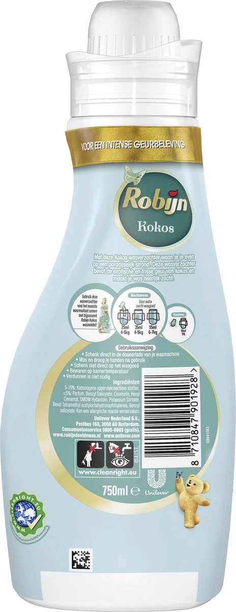 Robijn Collections Kokos Wasverzachter - 4 X 30 Wasbeurten - Voordeelverpakking 3 Robijn Collections Kokos Wasverzachter - 4 X 30 Wasbeurten - Voordeelverpakking - Afbeelding 3