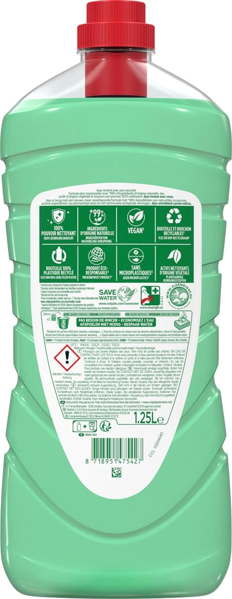 Ajax® Ajax Allesreiniger Limoen 6 X 1.25L - Voordeelverpakking 2 Ajax® Ajax Allesreiniger Limoen 6 X 1.25L - Voordeelverpakking - Afbeelding 2