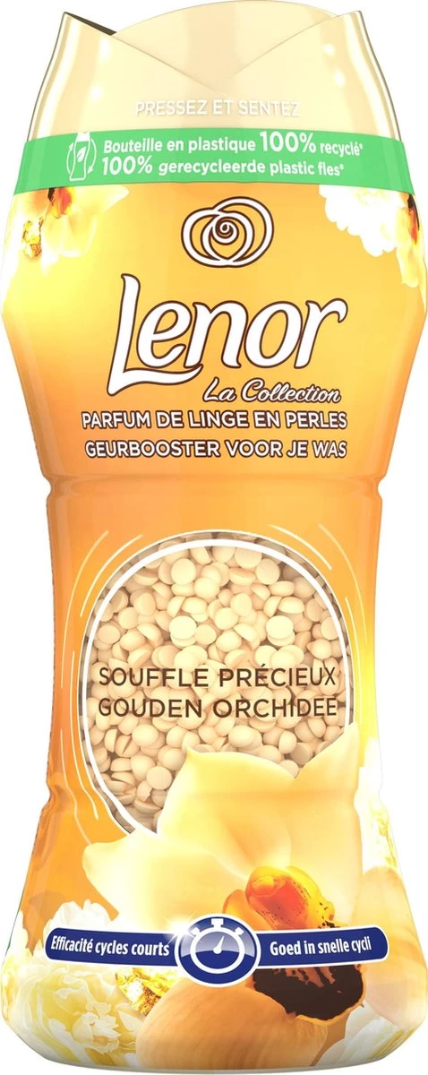 Lenor Geurbooster Gouden Orchidee - Geurparels - 6x16 Wasbeurten - Voordeelverpakking 2 Lenor Geurbooster Gouden Orchidee - Geurparels - 6x16 Wasbeurten - Voordeelverpakking - Afbeelding 2