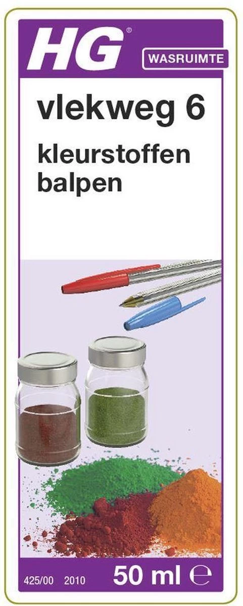 HG Vlekweg 6 - 50ml- Voor O.a. Vlekken Van Ballpoint & Hardnekkige Kleurstoffen 2 HG Vlekweg 6 - 50ml- Voor O.a. Vlekken Van Ballpoint & Hardnekkige Kleurstoffen - Afbeelding 2