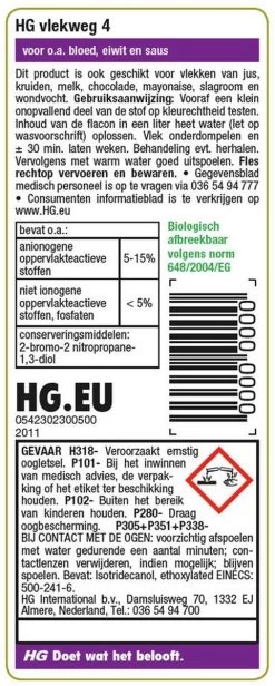 HG Vlekweg 4 - 50ml - Voor Onder Andere Saus En Kruiden -Huishoud Verkoop 481x1200