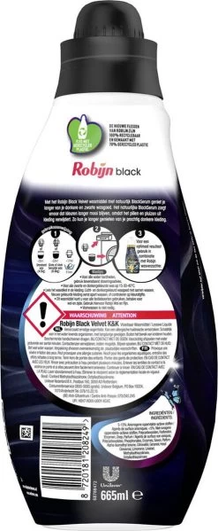 Robijn Klein & Krachtig Black Velvet Vloeibaar Wasmiddel - 8 X 19 Wasbeurten - Voordeelverpakking -Huishoud Verkoop 495x1200 1