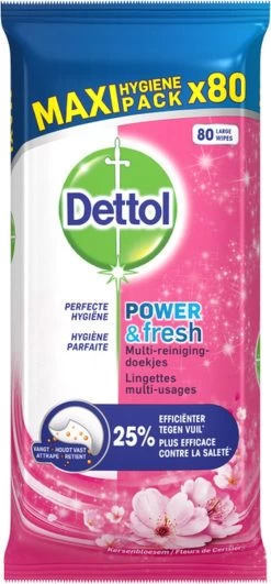 Dettol - Schoonmaakdoekjes - Power & Fresh - Kersenbloesem - 80 Stuks X8 11 Dettol - Schoonmaakdoekjes - Power & Fresh - Kersenbloesem - 80 Stuks X8 -Huishoud Verkoop 558x1200