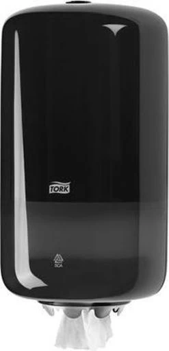 Tork Mini Centerfeed Poetspapier Dispenser Kunststof Zwart M1 -Huishoud Verkoop 580x1200