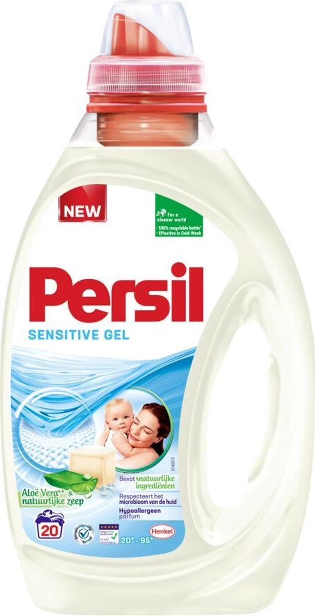 Persil® Persil Sensitive Gel - Vloeibaar Wasmiddel - Baby En Gevoelige Huid - Voordeelverpakking - 6 X 20 Wasbeurten 11 Persil® Persil Sensitive Gel - Vloeibaar Wasmiddel - Baby En Gevoelige Huid - Voordeelverpakking - 6 X 20 Wasbeurten - Afbeelding 11