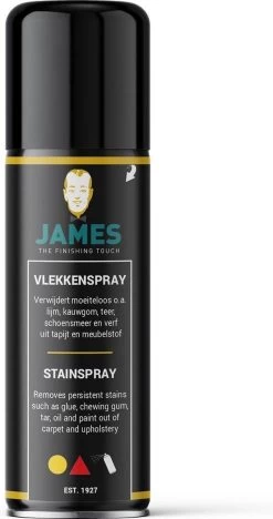 James Vlekkenspray - Verwijdert Schoensmeer, Vet, Olie, Verf En Lijmresten Op Tapijt, Karpet En Meubelstof -