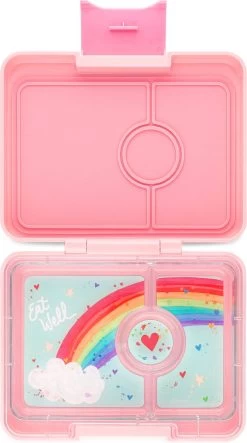 Yumbox Snack - Lekvrije Bento Box Lunchbox - 3 Vakken - Coco Roze / Rainbow Tray