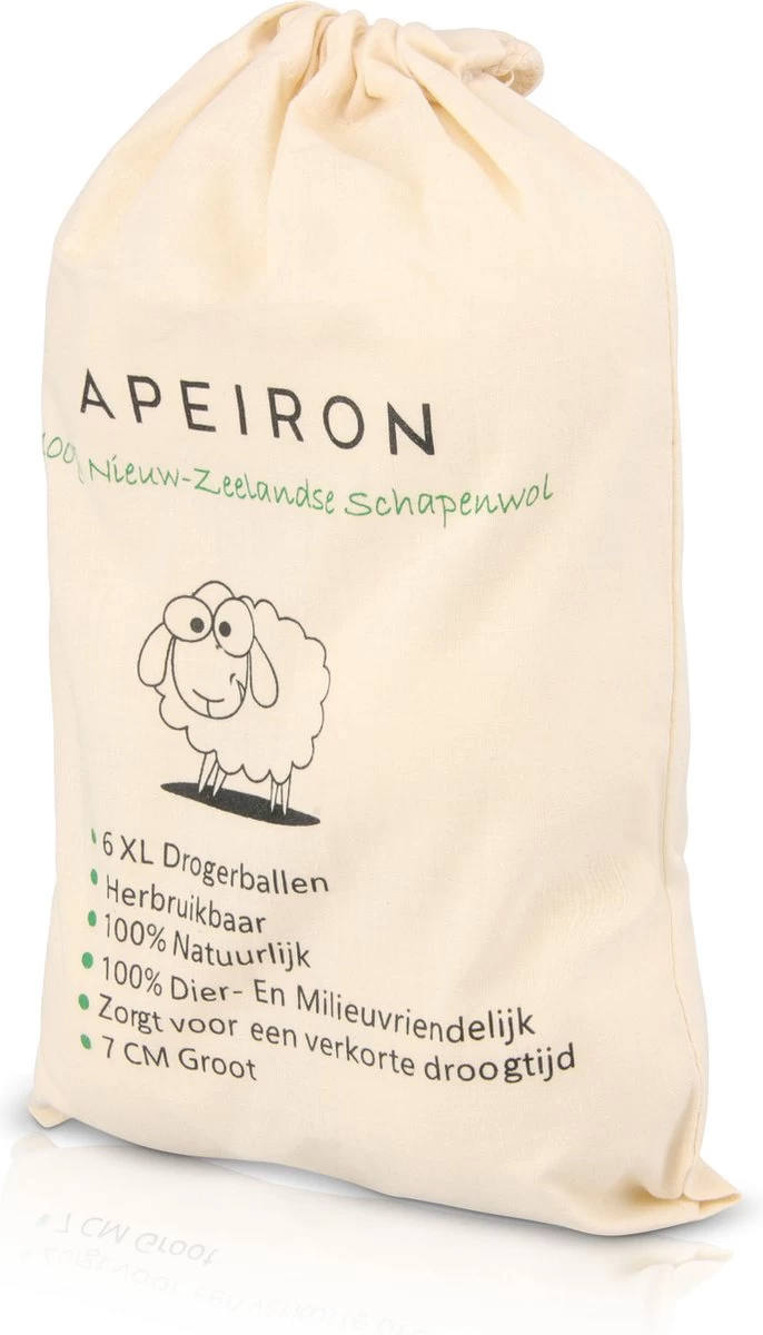 Apeiron Drogerballen - Droogballen - 6 XL Wasbollen - Droger - Duurzaam - Wasmachine - Wasverzachter - Energie Besparen - Zero Waste - Schapenvacht - Wol 2 Apeiron Drogerballen - Droogballen - 6 XL Wasbollen - Droger - Duurzaam - Wasmachine - Wasverzachter - Energie Besparen - Zero Waste - Schapenvacht - Wol - Afbeelding 2