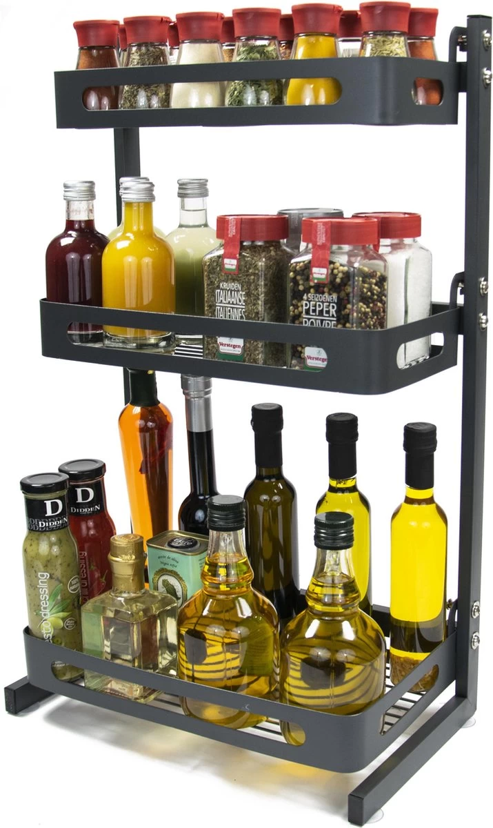 Chefs Cuisine Kruidenrek - Kruidenrek Staand - Keukenrek -aanrecht Organizer - Bureau Organizer - Keuken Organizers - Roestvrij Staal 3 Chefs Cuisine Kruidenrek - Kruidenrek Staand - Keukenrek -aanrecht Organizer - Bureau Organizer - Keuken Organizers - Roestvrij Staal - Afbeelding 3