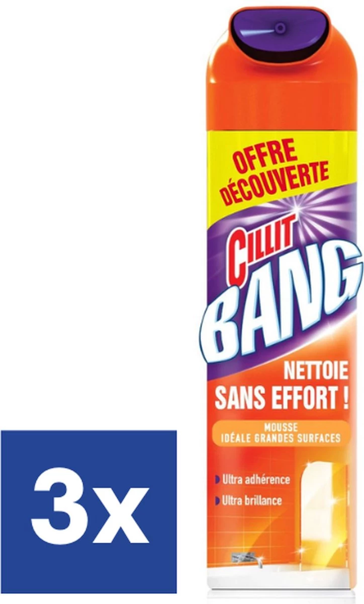 Cillit Bang Active Mousse Badkamer - 3 X 600 Ml 1 Cillit Bang Active Mousse Badkamer - 3 X 600 Ml
