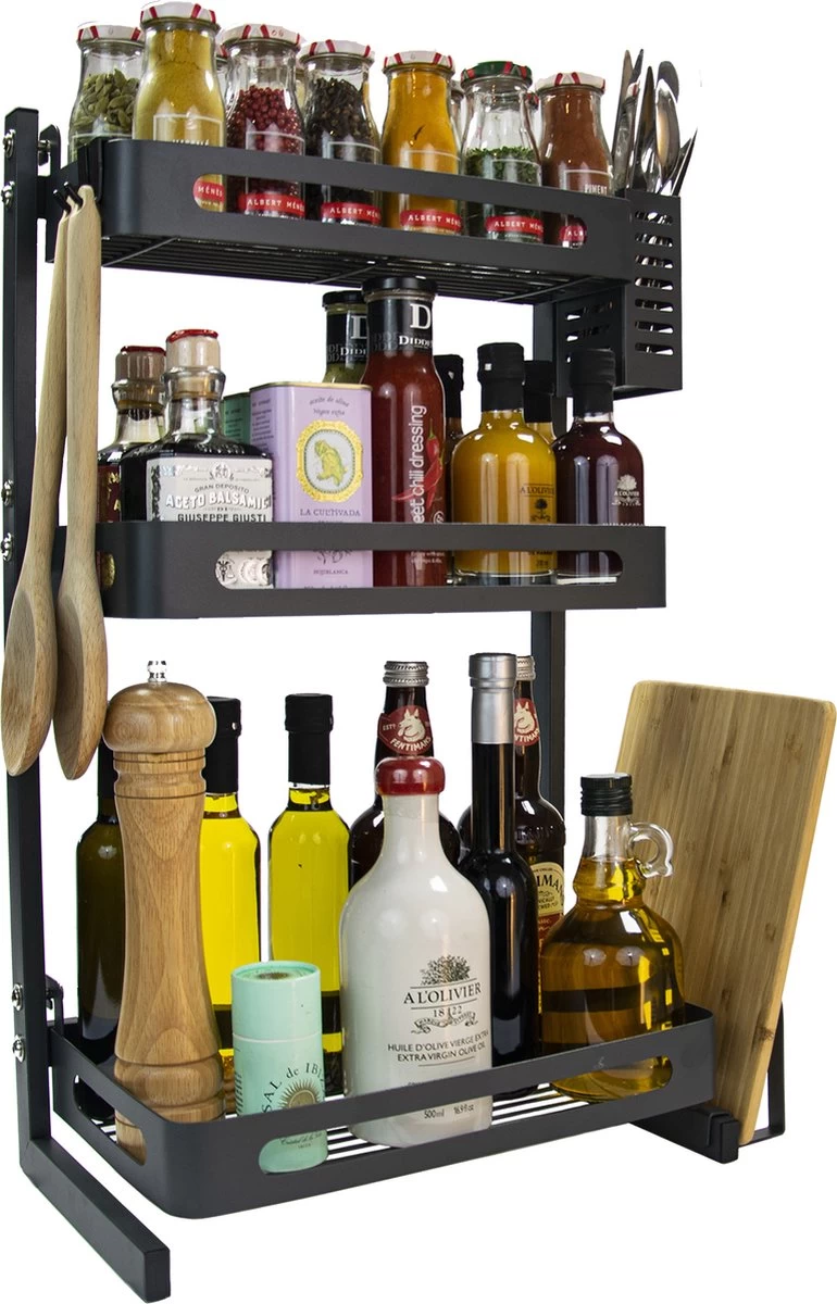 Chefs Cuisine Kruidenrek - Kruidenrek Staand - Keukenrek -aanrecht Organizer - Bureau Organizer - Keuken Organizers - Roestvrij Staal 1 Chefs Cuisine Kruidenrek - Kruidenrek Staand - Keukenrek -aanrecht Organizer - Bureau Organizer - Keuken Organizers - Roestvrij Staal