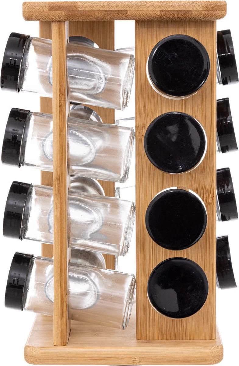 Kruidenrekje Met 16 Kruidenpotjes 29 Cm Van Bamboe - Keukenkruiden Potjes - Kruiden Bewaren 2 Kruidenrekje Met 16 Kruidenpotjes 29 Cm Van Bamboe - Keukenkruiden Potjes - Kruiden Bewaren - Afbeelding 2