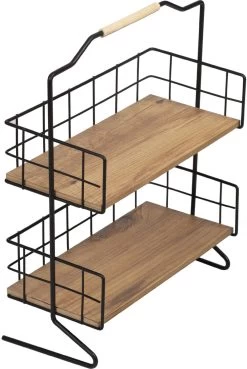 Metalen Keuken Etagere 2 Laags Van Naturn Living | Keuken Opbergrek | Kruidenpotjes Rek | Kruiden Organizer | Keuken Rek Specerijen | Mat Zwart