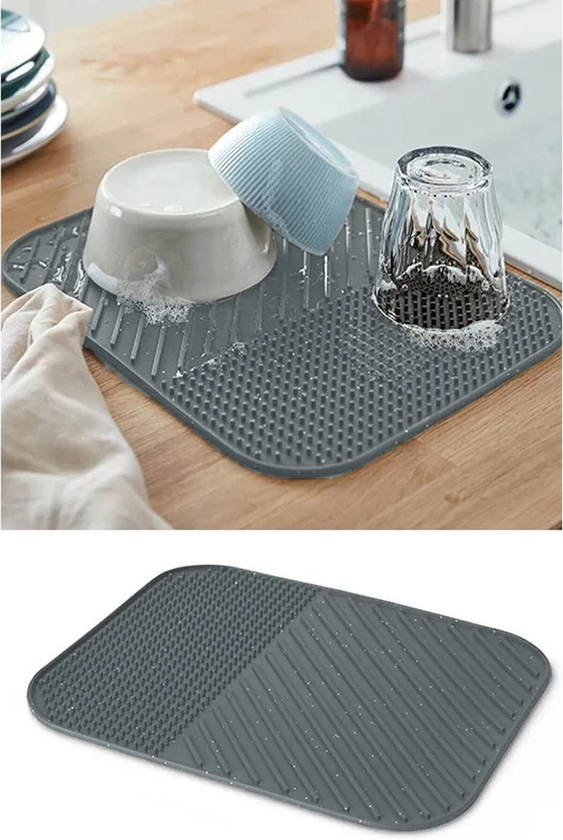 Alpina Afdruipmat - Droogmat - Siliconen - 26,5x34,5 Cm - Grijs 1 Alpina Afdruipmat - Droogmat - Siliconen - 26,5x34,5 Cm - Grijs