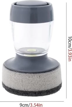 Afwasborstel Met Zeepdispenser – Met 3 Verschillende Opzet Stukken – Inclusief Houder – Grijs – Afwas Borstel Zeepreservoir – Zeep Handborstel – Doseerpomp – Afwasmiddel Dispenser – Navulbaar -Huishoud Verkoop 808x1200 4