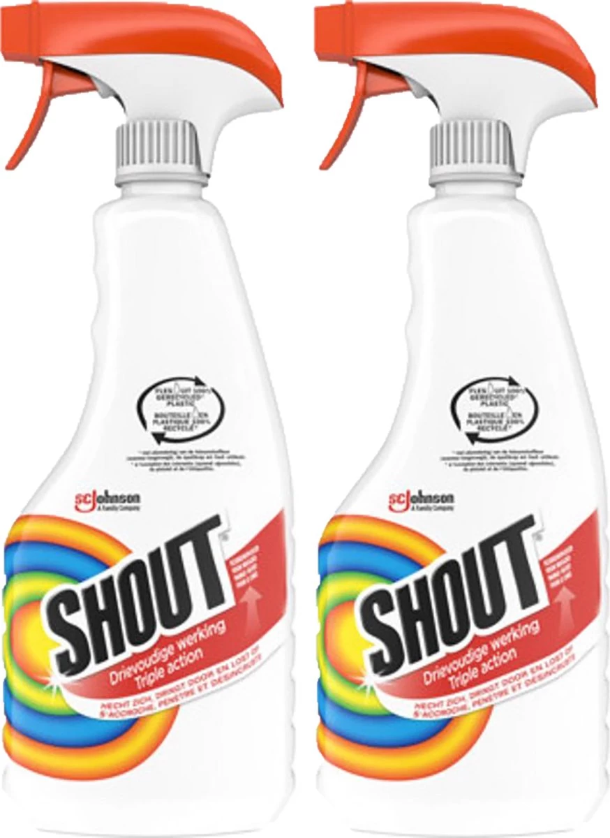 Mr Muscle Shout Vlekkenoplosser Triple Action - Spray - 2 X 500 Ml 5 Mr Muscle Shout Vlekkenoplosser Triple Action - Spray - 2 X 500 Ml - Afbeelding 5