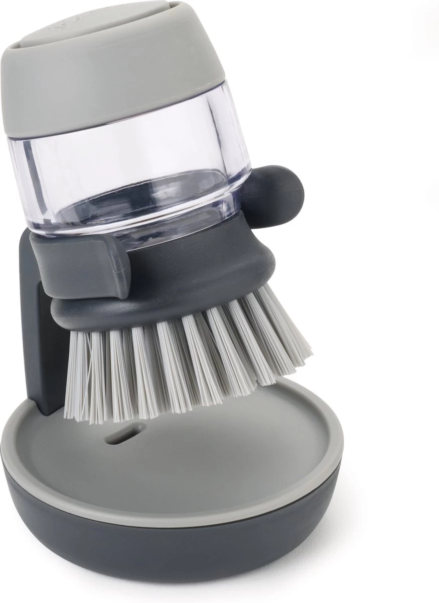 Joseph Joseph Afwasborstel Palm Scrub - Incl Houder - Grijs 1 Joseph Joseph Afwasborstel Palm Scrub - Incl Houder - Grijs