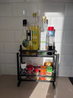 Merkloos Inklapbaar Kruidenrek - 2-laags Keukenrek - Aanrecht Organizer - Kruiden Etàgere - Staand Keukenrek -Huishoud Verkoop 899x1200 16