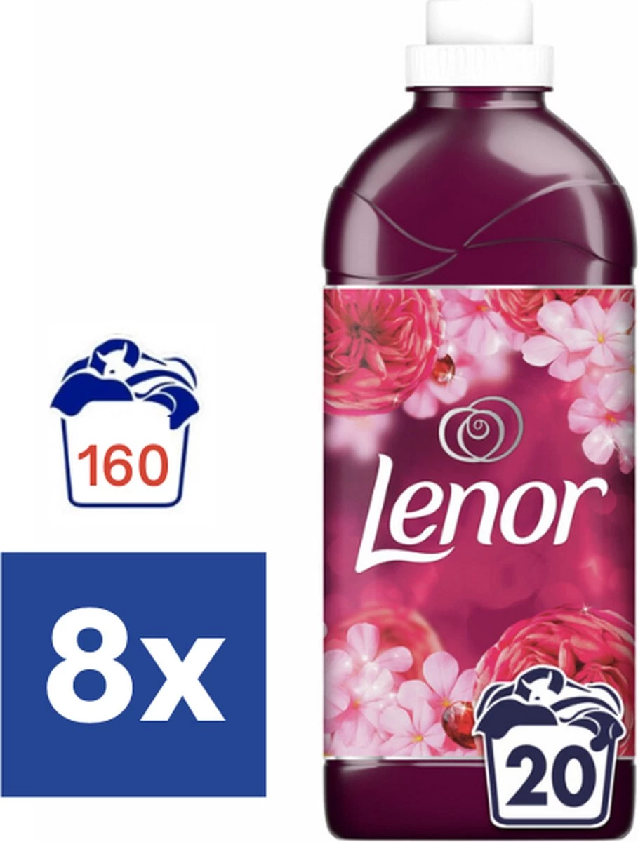 Lenor Jasmijn Robijn Wasverzachter - 8 X 460 Ml (160 Wasbeurten) 2 Lenor Jasmijn Robijn Wasverzachter - 8 X 460 Ml (160 Wasbeurten) - Afbeelding 2