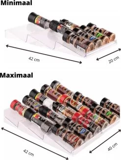 Merkloos Kruidenrek Lade - Kruiden Organizer - Kruidenrek Uitschuifbaar - Lade Organizer - Kruiden Opbergen Lade - Kruidenrekje Schuif - Min. 20x42 Max. 40x42 -Huishoud Verkoop 913x1200 6