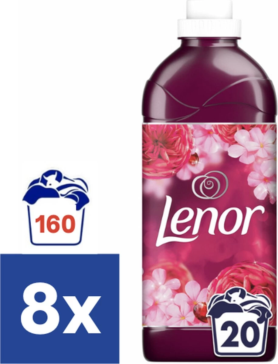 Lenor Jasmijn Robijn Wasverzachter - 8 X 460 Ml (160 Wasbeurten) 1 Lenor Jasmijn Robijn Wasverzachter - 8 X 460 Ml (160 Wasbeurten)
