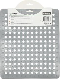 Merkloos Gootsteenmat PVC Vierkant Grijs 28 Cm -Huishoud Verkoop 916x1200 2