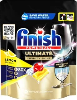 Finish Ultimate Infinity Shine Citroen Vaatwastabletten - 80 Capsules 25 Finish Ultimate Infinity Shine Citroen Vaatwastabletten - 80 Capsules -Huishoud Verkoop 917x1200