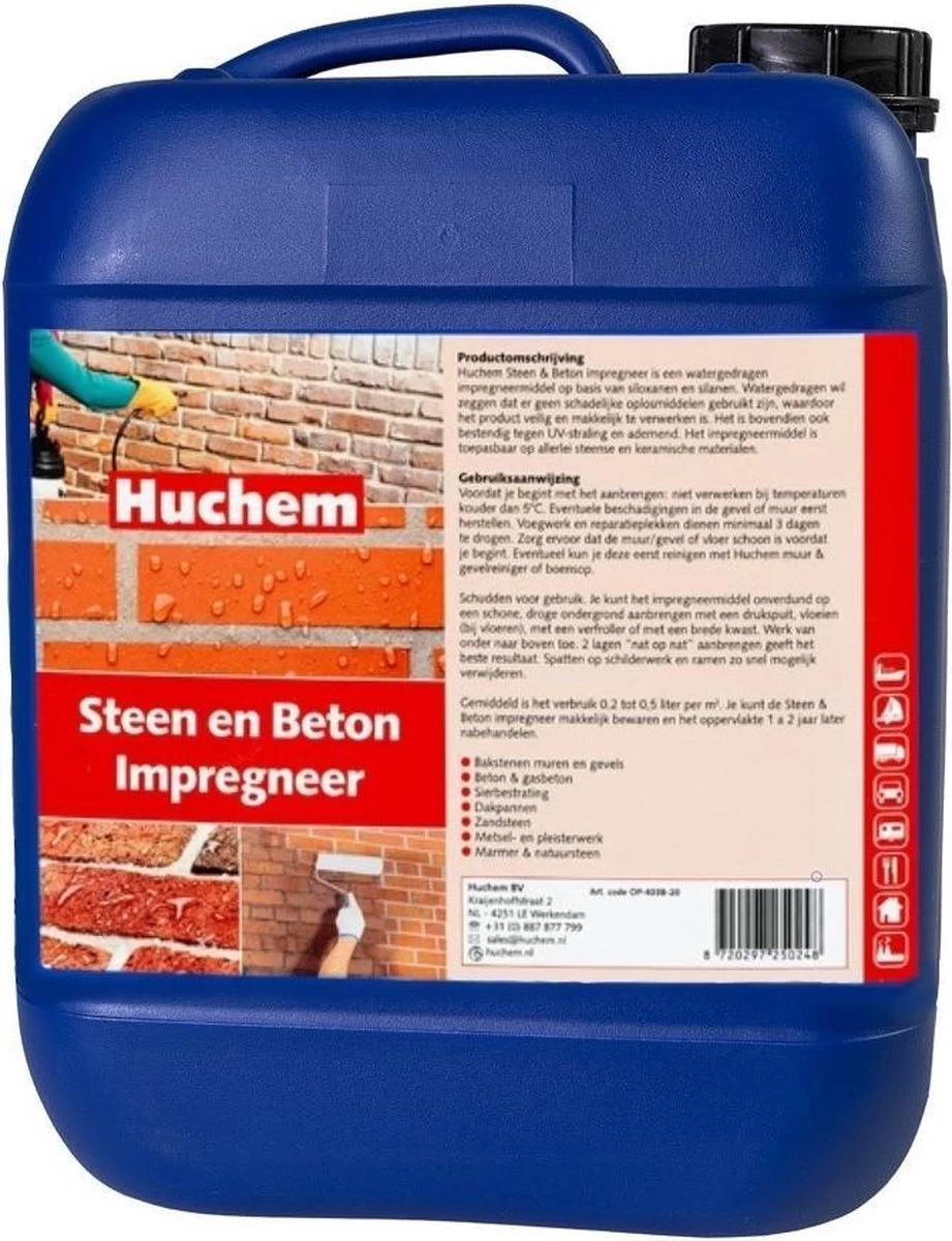 Steen | Beton | Impregneer | Dakpannen | Gevels | 10L | Waterafstotend | Bescherming | 33m2 4 Steen | Beton | Impregneer | Dakpannen | Gevels | 10L | Waterafstotend | Bescherming | 33m2 - Afbeelding 4