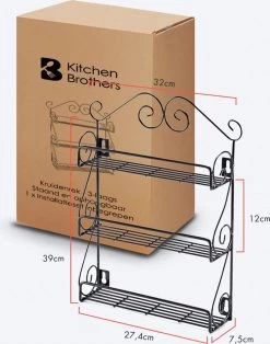 KitchenBrothers Kruidenrek - Staand En Ophangbaar - Voor 21 Potjes - 3 Laags - Metaal 12 KitchenBrothers Kruidenrek - Staand En Ophangbaar - Voor 21 Potjes - 3 Laags - Metaal -Huishoud Verkoop 945x1200