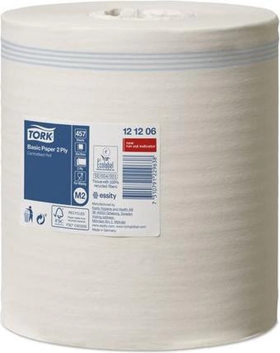 Poetsrol Tork M2 121206 2-laags - 20cm X 160m - 6 Rollen 9 Poetsrol Tork M2 121206 2-laags - 20cm X 160m - 6 Rollen - Afbeelding 9