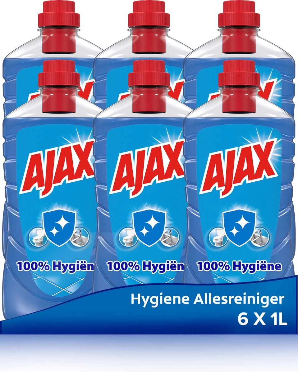 Ajax® Ajax Allesreiniger 100% Hygiene 6 X 1L - Voordeelverpakking 1 Ajax® Ajax Allesreiniger 100% Hygiene 6 X 1L - Voordeelverpakking