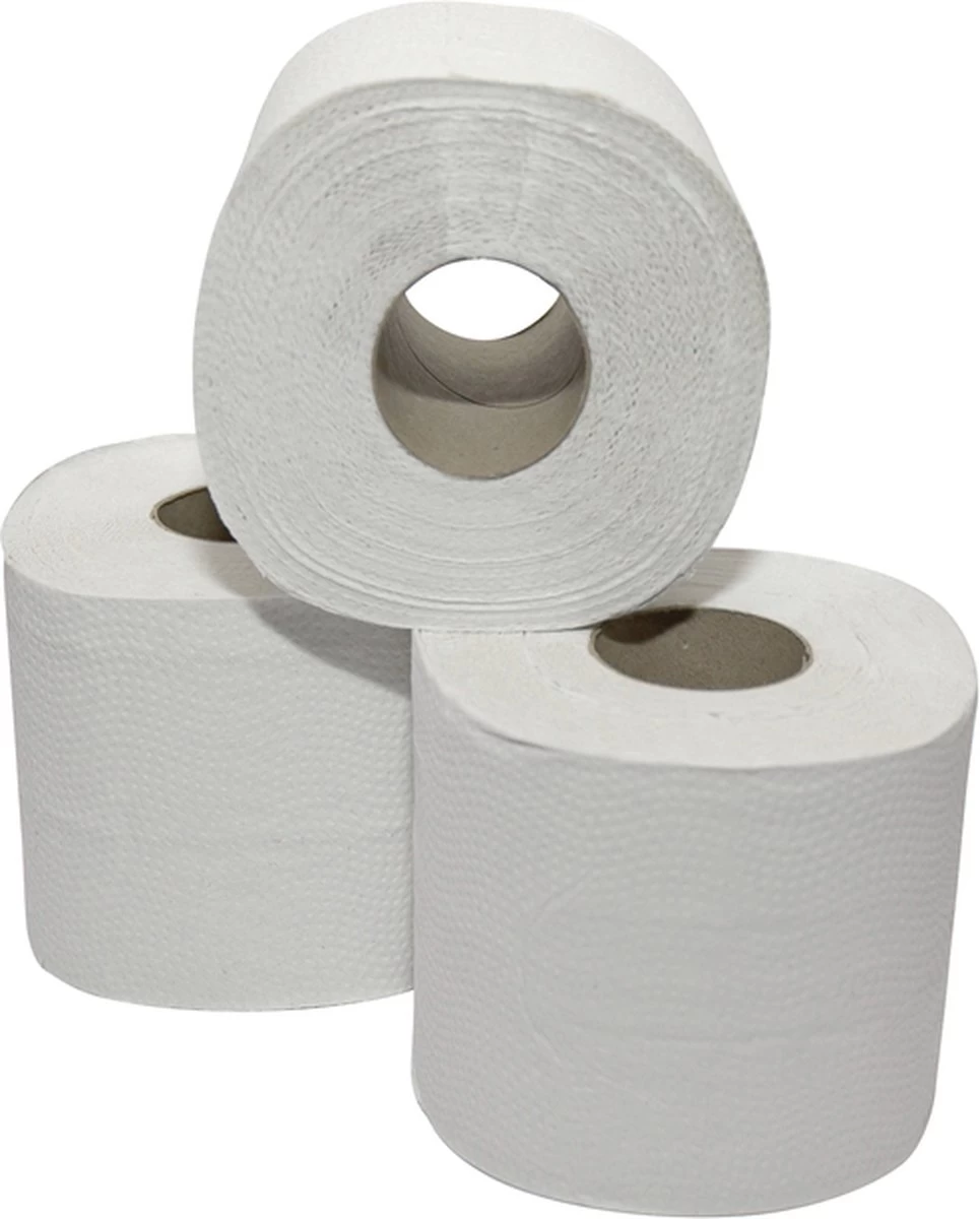 Toilet/WC Papier 2-laags - Recycled - Wit - 10 X 4 Rollen 2 Toilet/WC Papier 2-laags - Recycled - Wit - 10 X 4 Rollen - Afbeelding 2