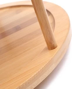 Merkloos Decopatent® Kruidenrek / Fruitschaal Bamboe - Rond - Kruiden Carrousel - Draaibaar - Staand Bamboe Specerijenrek Draaiplateau - Fruitrek -Huishoud Verkoop 969x1200