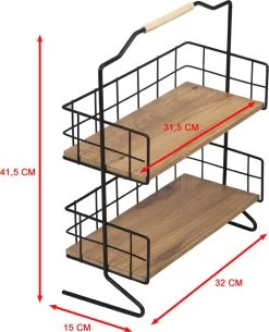 Metalen Keuken Etagere 2 Laags Van Naturn Living | Keuken Opbergrek | Kruidenpotjes Rek | Kruiden Organizer | Keuken Rek Specerijen | Mat Zwart -Huishoud Verkoop 971x1200 2